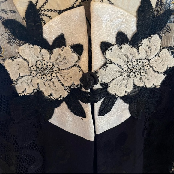 Spencer Alex Black & Cream Vintage 1080’s Kimono Jacket Women’s Size 1X - Picture 6 of 12